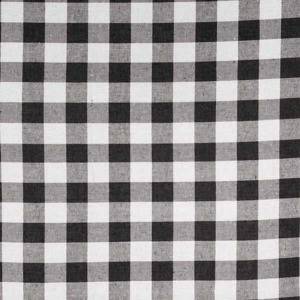 Gingham 1 Inch Check Yarn Dyed Broadcloth Fabric SV577539 White / Black Image 1