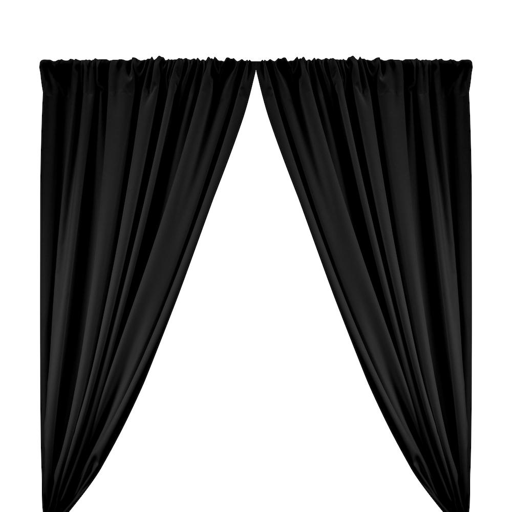 Poplin 110 Rod Pocket Curtains Black 1