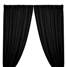 Rayon Challis Rod Pocket Curtains - Black