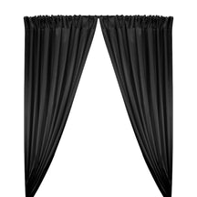 Stretch Charmeuse Satin Rod Pocket Curtains - Black
