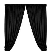 Stretch Velvet Rod Pocket Curtains - Black