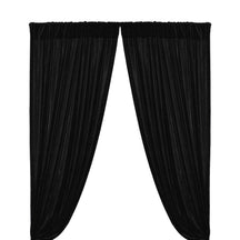 Micro Velvet Rod Pocket Curtains - Black
