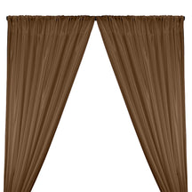 Poly China Silk Lining Rod Pocket Curtains - Brown