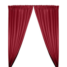 Stretch Charmeuse Satin Rod Pocket Curtains - Burgundy