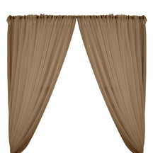 Sheer Voile Rod Pocket Curtains - Camel