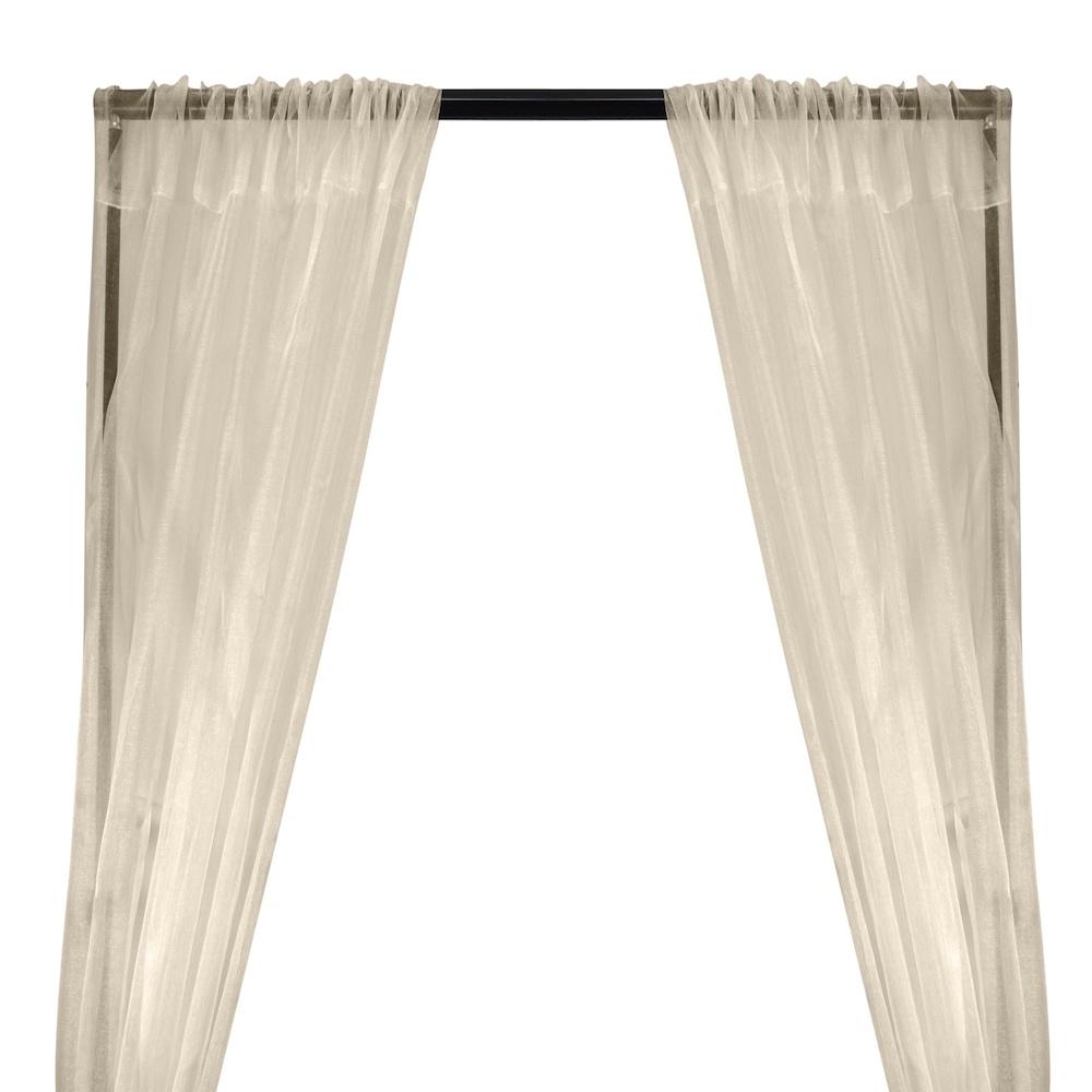 Crystal Organza Rod Pocket Curtains Champagne 1
