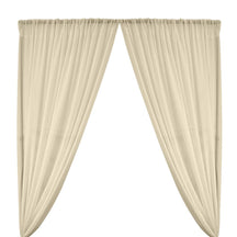 Polyester Chiffon Rod Pocket Curtains - Beige