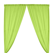 Polyester Chiffon Rod Pocket Curtains - Neon Green