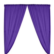 Polyester Chiffon Rod Pocket Curtains - Purple