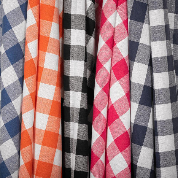 Gingham 1 Inch Check Yarn Dyed Broadcloth Fabric Group Image