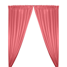 Stretch Charmeuse Satin Rod Pocket Curtains - Coral
