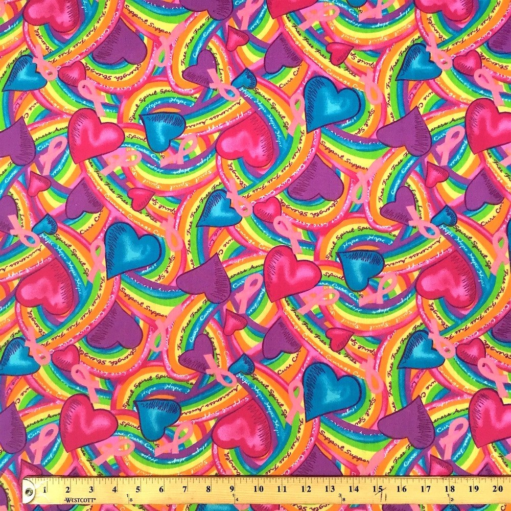 Rainbow Crush Print Fabric Cotton Polyester Broadcloth 60"