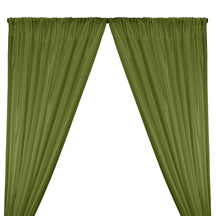 Poly China Silk Lining Rod Pocket Curtains - Dark Olive