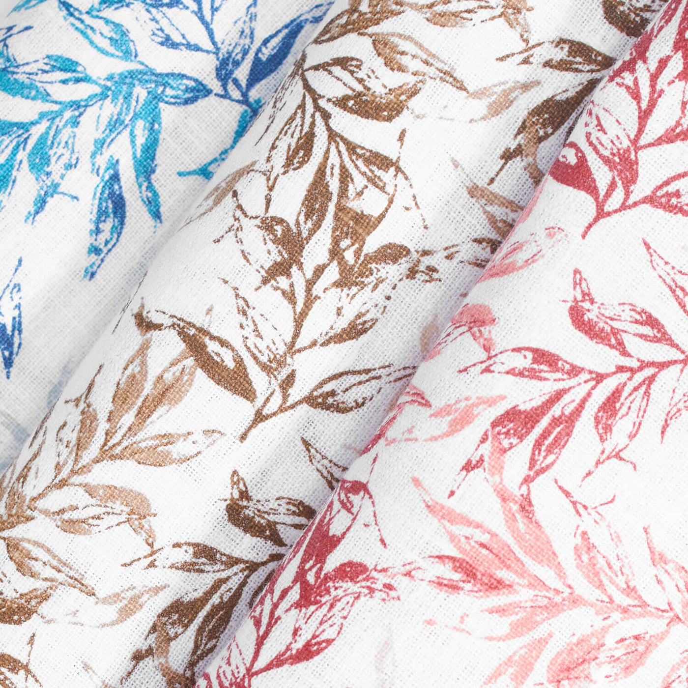 Bay Leaf Print Linen Look Fabric Group