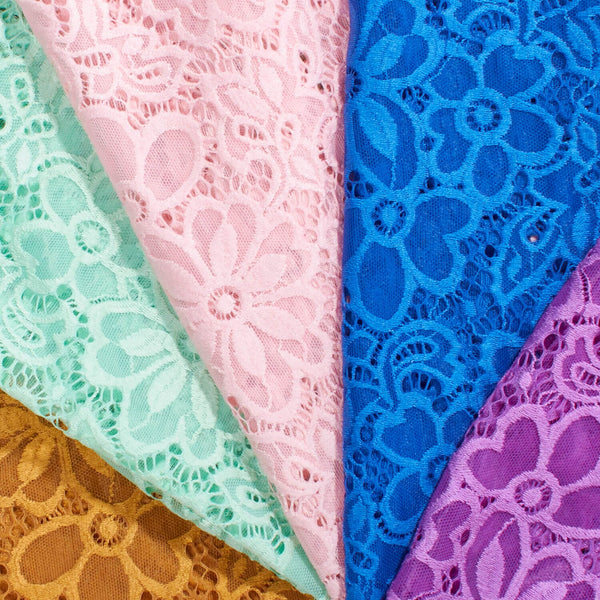 Florence Stretch Lace Fabric Group Image