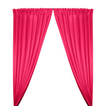Stretch Charmeuse Satin Rod Pocket Curtains - Fuchsia