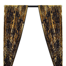 Two-Sided Reversible Sequins Rod Pocket Curtains - Gold / Black