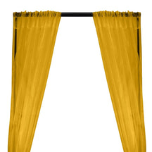 Crystal Organza Rod Pocket Curtains - Gold