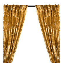 Paillette Circle Sequins Rod Pocket Curtains - Gold