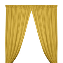 Shiny Milliskin Rod Pocket Curtains - Gold
