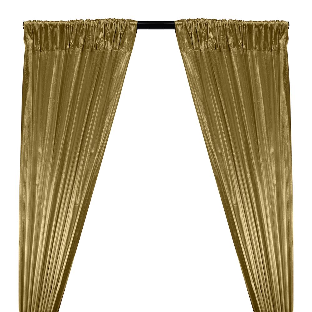 Tissue Lame Rod Pocket Curtains Gold 1