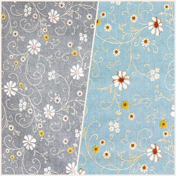Daisy Print Oilcloth Fabric Group
