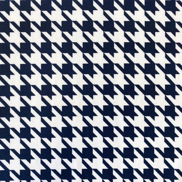 Navy Houndstooth Print Dty Brushed 10 6 Fabric SV576921 1