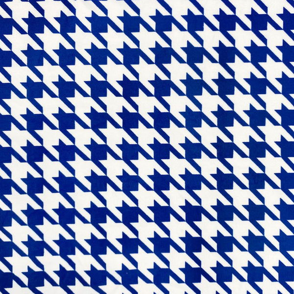 Royal Blue Houndstooth Print Dty Brushed 10 5 Fabric SV576920 1