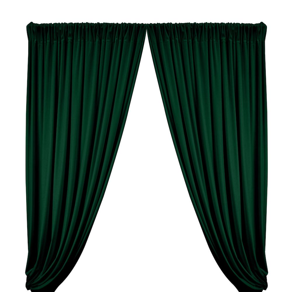 Stretch Velvet Rod Pocket Curtains Hunter Green 1