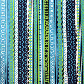 Blue Aztec Print Broadcloth Fabric