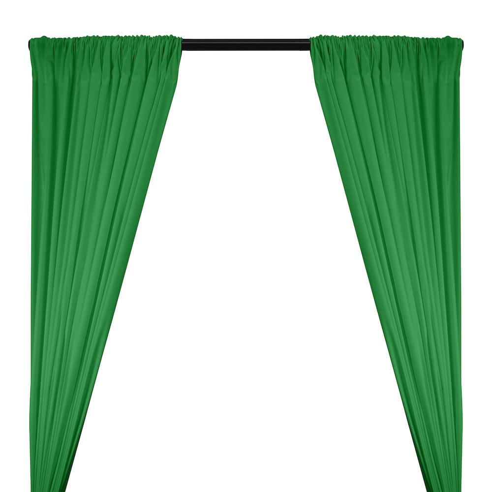 Kelly Green 100% Cotton Broadcloth Fabric Curtains with Pockets