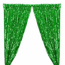 Rectangle Piano Sequins Rod Pocket Curtains - Kelly Green