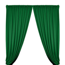 Stretch Velvet Rod Pocket Curtains - Kelly Green