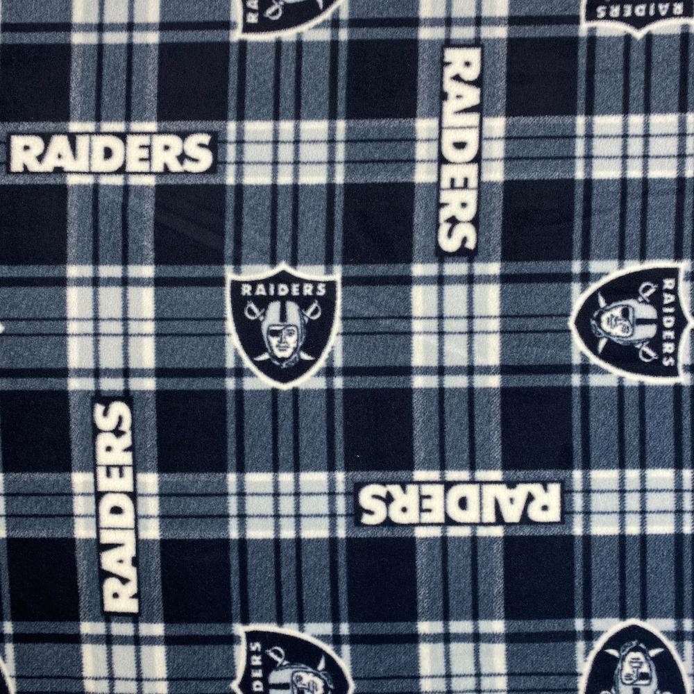 Las Vegas Raiders Plaids Fleece Fabric - NFL Football Team Fleece