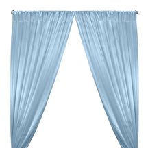 Crepe Back Satin Rod Pocket Curtains - Light Blue