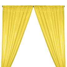 Poly China Silk Lining Rod Pocket Curtains - Light Yellow