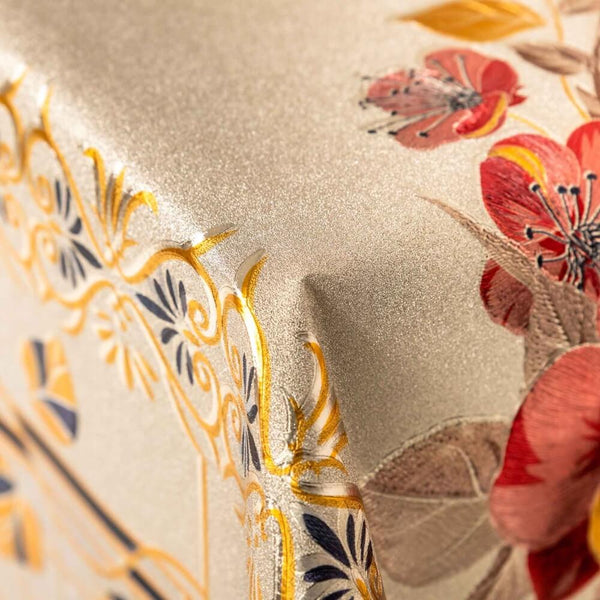 Rose Metallic Oilcloth Fabric SV578102 Gold 1
