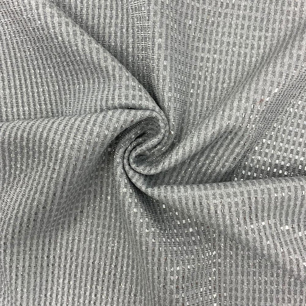 Metallic Brocade On Satin Fabric SV575837 Silver 1