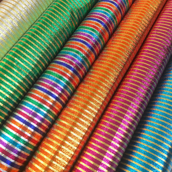 Metallic Foil Striped Brocade 56 Fabric Group