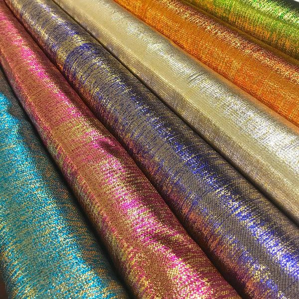 Metallic Two Tone Foil Brocade Fabric Group