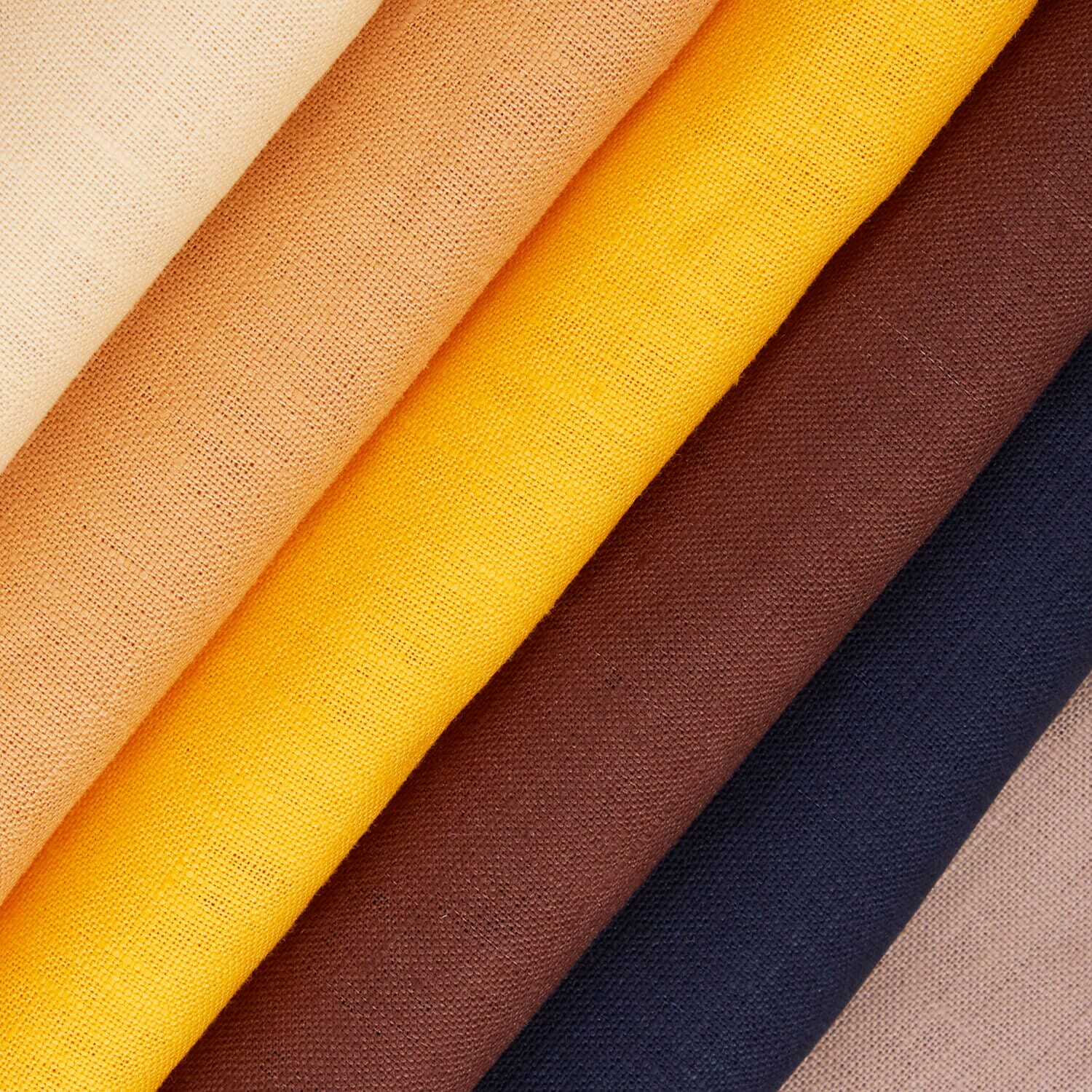 Beige Color Plain Cotton Linen Dress Material Fabric