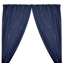 Charmeuse Satin Rod Pocket Curtains - Navy Blue