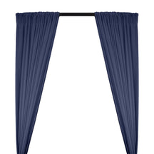 Cotton Flannel Rod Pocket Curtains - Navy Blue