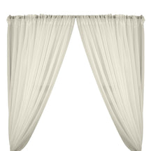Sheer Voile Rod Pocket Curtains - Off White