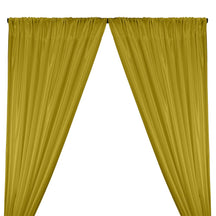 Poly China Silk Lining Rod Pocket Curtains - Olive
