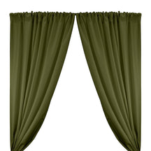Polyester Twill Rod Pocket Curtains - Olive