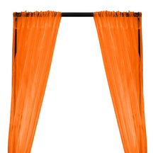 Crystal Organza Rod Pocket Curtains - Orange
