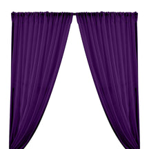Cotton Voile Rod Pocket Curtains - Purple