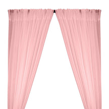 Crushed Sheer Voile Rod Pocket Curtains - Pale Pink