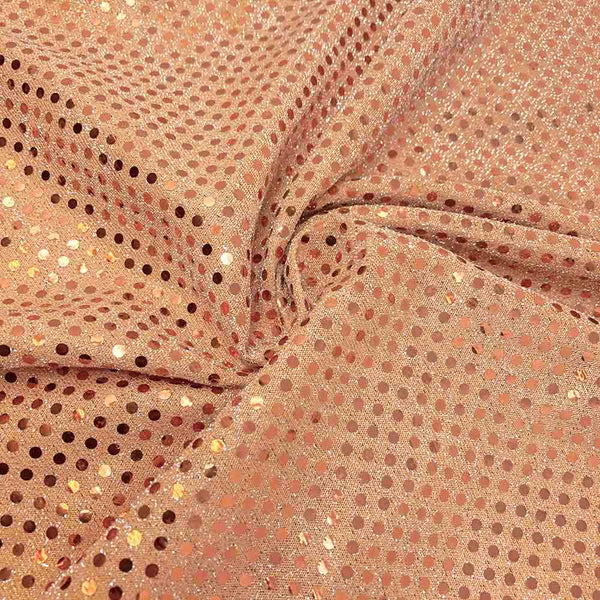 Shiny Two Tone Trans Knit Sequins Fabric SV575391 Peach On Silver 1